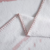 Faux Fur Star Stitched Stripe Fleece Throw