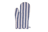 Blue Stripe Cotton Apron Set - Mitten