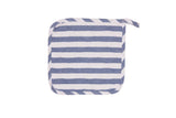 Blue Stripe Cotton Apron Set - Pot Holder