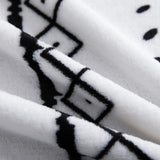 Pompom Stripe Fleece Throw