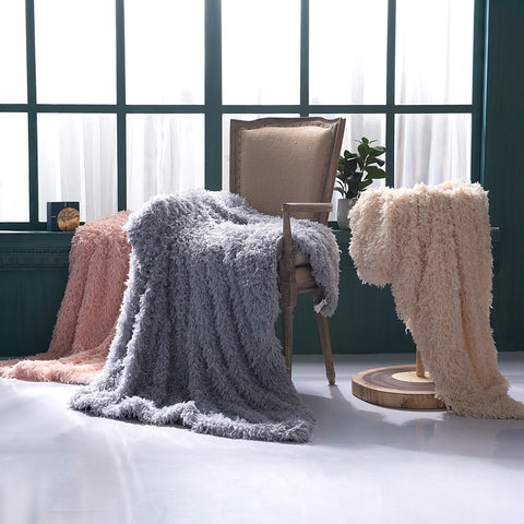 Feather Faux Fur Throw