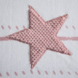 Faux Fur Star Stitched Stripe Fleece Throw