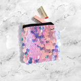 Sequin Zipper Pouch Bag